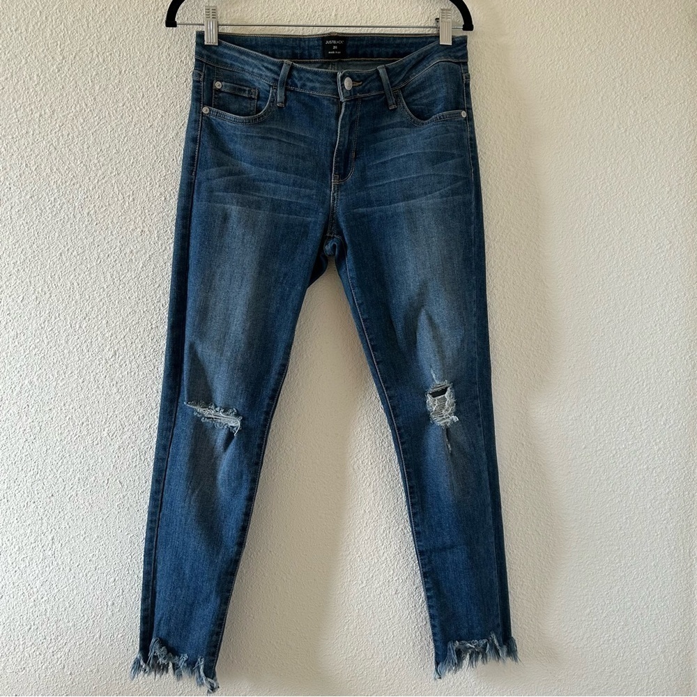 JUST BLACK Denim Distressed Knee Skinny Women Sz 28